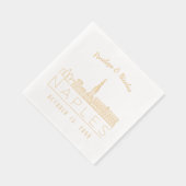 Gepersonaliseerde Napels Italië Napkins Gold Folie Folie Servetten (Rechts)