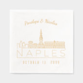 Gepersonaliseerde Napels Italië Napkins Gold Folie Folie Servetten (Voorkant)