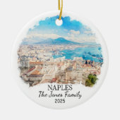 Gepersonaliseerde Napels Ornament, Italië Gift Keramisch Ornament (Voorkant)
