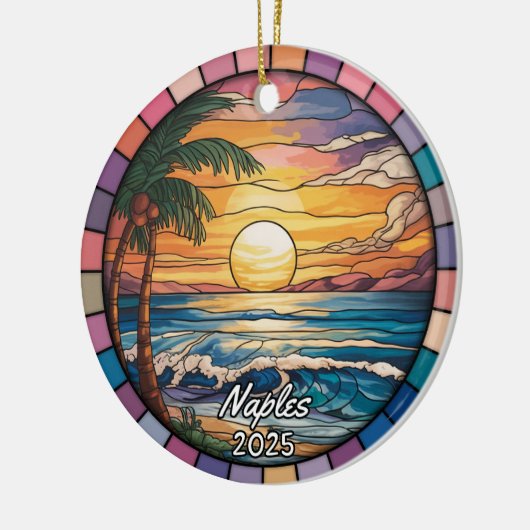 Gepersonaliseerde Naples Ornament, Florida Keramisch Ornament (Links)