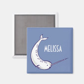 Gepersonaliseerde Narwhal Illustratie Koelkast Mag Magneet (Voorkant / Achterkant)