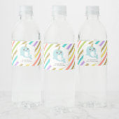 Gepersonaliseerde Narwhal Meisje Verjaardag Party  Waterfles Etiket (Flessen)