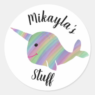 Gepersonaliseerde Narwhal "spullen" stickers