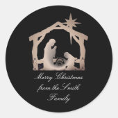 Gepersonaliseerde Nativity Star Kerst sticker (Voorkant)