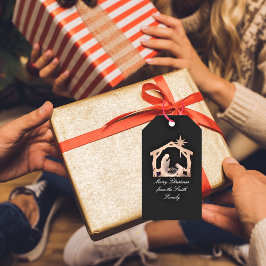 Gepersonaliseerde Nativity Star Kerst sticker Cadeaulabel