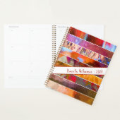 Gepersonaliseerde Natuur Art Collage Stripes Planner (Display)