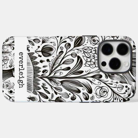 Gepersonaliseerde Natuur Doodles Case-Mate iPhone Case (Achterkant (horizontaal))