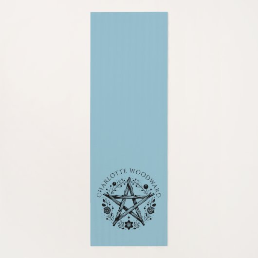 Gepersonaliseerde Natuur Floral Pentacle Yogamat (Achterkant)