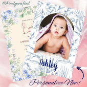 Gepersonaliseerde Natuur Wildflower Foto Baby show Kaart