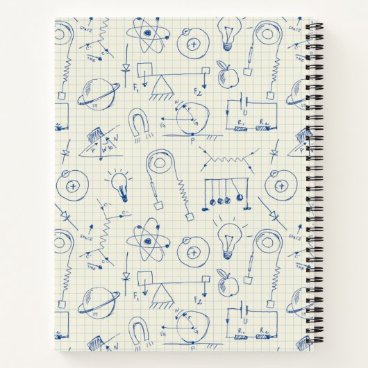 Gepersonaliseerde Natuurkunde Doodles Diagrammen G Notitieboek (Achterkant)