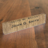 Gepersonaliseerde Natuurlijke Kijk op hout Naambordje (Zijkant)