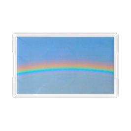 Gepersonaliseerde natuurlijke regenboog acryl dienblad
