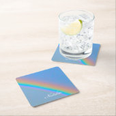 Gepersonaliseerde natuurlijke regenboog kartonnen onderzetters (Insitu)