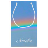 Gepersonaliseerde natuurlijke regenboog klein cadeauzakje (Achterkant)