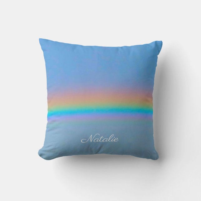 Gepersonaliseerde natuurlijke regenboog kussen (Voorkant)