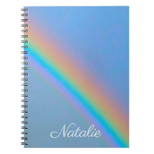 Gepersonaliseerde natuurlijke regenboog notitieboek