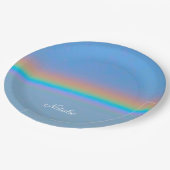Gepersonaliseerde natuurlijke regenboog papieren bordje (Gekanteld)