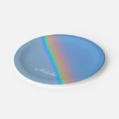 Gepersonaliseerde natuurlijke regenboog papieren bordje (Gekanteld)