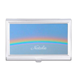 Gepersonaliseerde natuurlijke regenboog visitekaarthouder