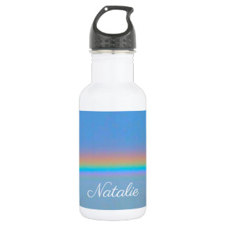 Gepersonaliseerde natuurlijke regenboog waterfles 