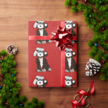 Gepersonaliseerde Naughty Bernedoodle Red Xmas
