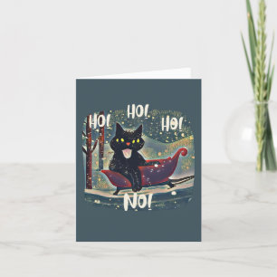 Gepersonaliseerde Naughty Funny Black Cat Kerstmis Feestdagen Kaart