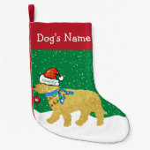 Gepersonaliseerde Naughty Kerstmis Goldendoodle Kleine Kerstsok (Voorkant)