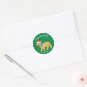 Gepersonaliseerde Naughty Kerstmis Goldendoodle Ronde Sticker (Envelop)