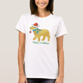 Gepersonaliseerde Naughty Kerstmis Goldendoodle T-shirt (Voorkant)