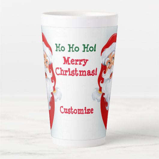 Gepersonaliseerde Naughty & Nice Santa Latte Mok (Voorkant)