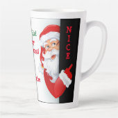 Gepersonaliseerde Naughty & Nice Santa Latte Mok (Rechts)