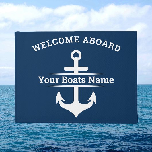 Gepersonaliseerde Nautical Boat Name Anchor Deurmat