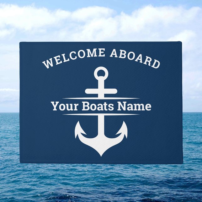 Gepersonaliseerde Nautical Boat Name Anchor Deurmat (Personalized Nautical Boat Name Anchor Doormat
)