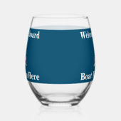 Gepersonaliseerde Nautical Boot Naam Anker Blauw W Wijnglas Zonder Voet (Rechts)