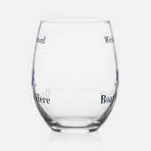 Gepersonaliseerde Nautical Boot Naam Anker Navy Bl Wijnglas Zonder Voet (Links)