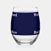 Gepersonaliseerde Nautical Boot Naam Anker Navy Bl Wijnglas Zonder Voet (Links)