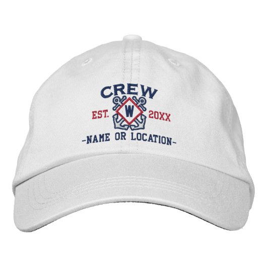 Gepersonaliseerde Nautical Crew Monogram & meer Pet (Voorkant)