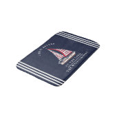 Gepersonaliseerde Nautical Lake House Marine Blauw Badmat (Gekanteld)