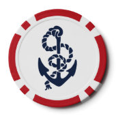 Gepersonaliseerde Nautical Navy Anker Custom Pokerchips (Achterkant)