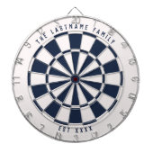 Gepersonaliseerde Nautical Navy Blue en White Dartbord (Voorkant)