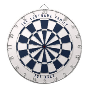 Gepersonaliseerde Nautical Navy Blue en White Dartbord