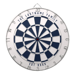 Gepersonaliseerde Nautical Navy Blue en White Dartbord