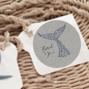 Gepersonaliseerde Nautical Whale Tail Art Ronde Sticker