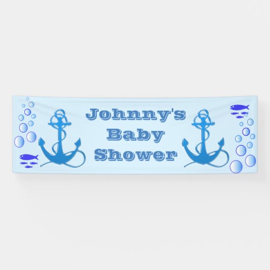 Gepersonaliseerde Nautisch Thema Baby shower Banne Spandoek (Horizontaal)