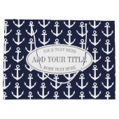 Gepersonaliseerde nautische anker print grote gesc groot cadeauzakje (Achterkant)