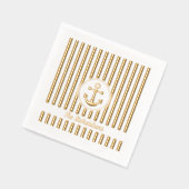 Gepersonaliseerde nautische ankerstrepen folie servetten (Links)