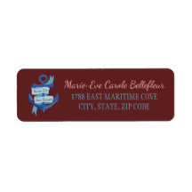 Gepersonaliseerde  nautische blauwe anker bruiloft