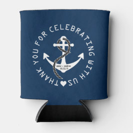 Gepersonaliseerde nautische bruiloft gunst partij blikjeskoeler