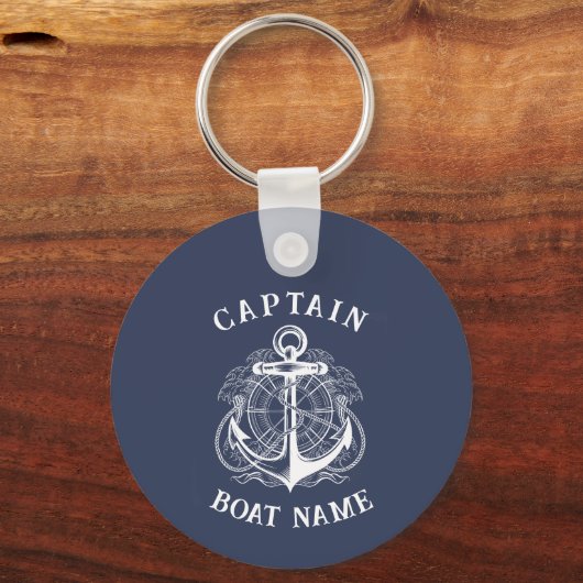 Gepersonaliseerde Nautische Kapitein Bootnaam Anke Sleutelhanger (Voorkant)