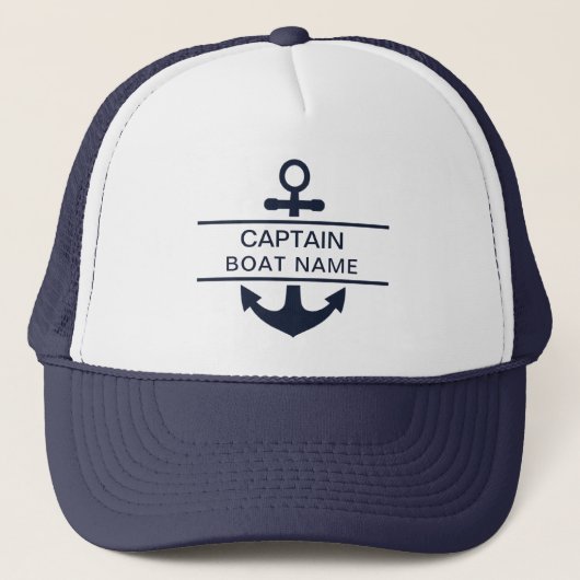Gepersonaliseerde Nautische Kapitein Bootnaam Anke Trucker Pet (Voorkant)